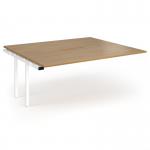 Connex Angled 1800 x 1600 x 725mm Back to Back Add On Bay - White Frame Oak Top ACO1816-AB-WH-O