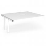 Connex Angled 1800 x 1600 x 725mm Back to Back Add On Bay - White Frame White Top ACO1816-AB-WH-WH