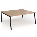Connex Angled 1800 x 1600 x 725mm Back to Back Desk (2 x 1800mm) - Black Frame Beech Top ACO1816-K-B