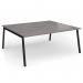 Connex Angled 1800 x 1600 x 725mm Back to Back Desk (2 x 1800mm) - Black Frame Grey Oak Top ACO1816-K-GO