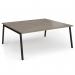 Connex Angled 1800 x 1600 x 725mm Back to Back Desk (2 x 1800mm) - Black Frame Nebraska Oak Top ACO1816-K-NO