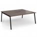 Connex Angled 1800 x 1600 x 725mm Back to Back Desk (2 x 1800mm) - Black Frame Walnut Top ACO1816-K-W