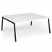 Connex Angled 1800 x 1600 x 725mm Back to Back Desk (2 x 1800mm) - Black Frame White Top ACO1816-K-WH