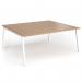 Connex Angled 1800 x 1600 x 725mm Back to Back Desk (2 x 1800mm) - White Frame Beech Top ACO1816-WH-B