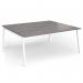 Connex Angled 1800 x 1600 x 725mm Back to Back Desk (2 x 1800mm) - White Frame Grey Oak Top ACO1816-WH-GO