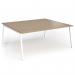 Connex Angled 1800 x 1600 x 725mm Back to Back Desk (2 x 1800mm) - White Frame Kendal Oak Top ACO1816-WH-KO