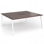 Connex Angled 1800 x 1600 x 725mm Back to Back Desk (2 x 1800mm) - White Frame Walnut Top ACO1816-WH-W