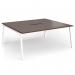 Connex Angled 1800 x 1600 x 725mm Back to Back Desk (2 x 1800mm) - White Frame Walnut Top ACO1816-WH-W