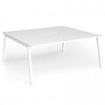 Connex Angled 1800 x 1600 x 725mm Back to Back Desk (2 x 1800mm) - White Frame White Top ACO1816-WH-WH