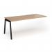 Connex Angled 1800 x 800 x 725mm Single Add On Bay - Black Frame Beech Top ACO188-AB-K-B