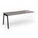 Connex Angled 1800 x 800 x 725mm Single Add On Bay - Black Frame Grey Oak Top ACO188-AB-K-GO