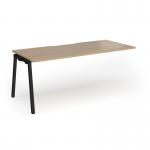 Connex Angled 1800 x 800 x 725mm Single Add On Bay - Black Frame Kendal Oak Top ACO188-AB-K-KO