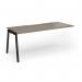 Connex Angled 1800 x 800 x 725mm Single Add On Bay - Black Frame Nebraska Oak Top ACO188-AB-K-NO