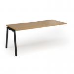 Connex Angled 1800 x 800 x 725mm Single Add On Bay - Black Frame Oak Top ACO188-AB-K-O