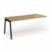 Connex Angled 1800 x 800 x 725mm Single Add On Bay - Black Frame Oak Top ACO188-AB-K-O