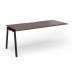 Connex Angled 1800 x 800 x 725mm Single Add On Bay - Black Frame Walnut Top ACO188-AB-K-W