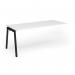 Connex Angled 1800 x 800 x 725mm Single Add On Bay - Black Frame White Top ACO188-AB-K-WH