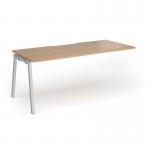 Connex Angled 1800 x 800 x 725mm Single Add On Bay - Silver Frame Beech Top ACO188-AB-S-B