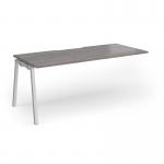 Connex Angled 1800 x 800 x 725mm Single Add On Bay - Silver Frame Grey Oak Top ACO188-AB-S-GO