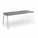 Connex Angled 1800 x 800 x 725mm Single Add On Bay - Silver Frame Grey Oak Top ACO188-AB-S-GO