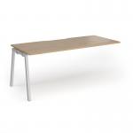 Connex Angled 1800 x 800 x 725mm Single Add On Bay - Silver Frame Kendal Oak Top ACO188-AB-S-KO