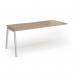 Connex Angled 1800 x 800 x 725mm Single Add On Bay - Silver Frame Kendal Oak Top ACO188-AB-S-KO