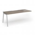 Connex Angled 1800 x 800 x 725mm Single Add On Bay - Silver Frame Nebraska Oak Top ACO188-AB-S-NO