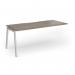 Connex Angled 1800 x 800 x 725mm Single Add On Bay - Silver Frame Nebraska Oak Top ACO188-AB-S-NO