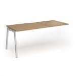 Connex Angled 1800 x 800 x 725mm Single Add On Bay - Silver Frame Oak Top ACO188-AB-S-O
