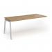 Connex Angled 1800 x 800 x 725mm Single Add On Bay - Silver Frame Oak Top ACO188-AB-S-O