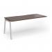 Connex Angled 1800 x 800 x 725mm Single Add On Bay - Silver Frame Walnut Top ACO188-AB-S-W