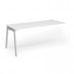 Connex Angled 1800 x 800 x 725mm Single Add On Bay - Silver Frame White Top ACO188-AB-S-WH