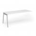 Connex Angled 1800 x 800 x 725mm Single Add On Bay - Silver Frame White Top ACO188-AB-S-WH