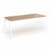Connex Angled 1800 x 800 x 725mm Single Add On Bay - White Frame Beech Top ACO188-AB-WH-B