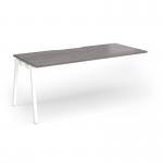 Connex Angled 1800 x 800 x 725mm Single Add On Bay - White Frame Grey Oak Top ACO188-AB-WH-GO