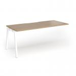 Connex Angled 1800 x 800 x 725mm Single Add On Bay - White Frame Kendal Oak Top ACO188-AB-WH-KO