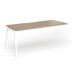 Connex Angled 1800 x 800 x 725mm Single Add On Bay - White Frame Kendal Oak Top ACO188-AB-WH-KO