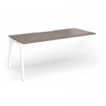 Connex Angled 1800 x 800 x 725mm Single Add On Bay - White Frame Nebraska Oak Top ACO188-AB-WH-NO
