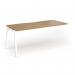 Connex Angled 1800 x 800 x 725mm Single Add On Bay - White Frame Oak Top ACO188-AB-WH-O