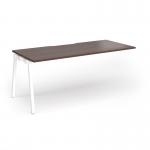 Connex Angled 1800 x 800 x 725mm Single Add On Bay - White Frame Walnut Top ACO188-AB-WH-W