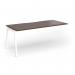 Connex Angled 1800 x 800 x 725mm Single Add On Bay - White Frame Walnut Top ACO188-AB-WH-W
