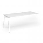Connex Angled 1800 x 800 x 725mm Single Add On Bay - White Frame White Top ACO188-AB-WH-WH
