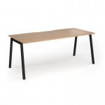 Connex Angled 1800 x 800 x 725mm Single Desk - Black Frame Beech Top ACO188-K-B