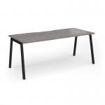 Connex Angled 1800 x 800 x 725mm Single Desk - Black Frame Grey Oak Top ACO188-K-GO