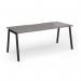 Connex Angled 1800 x 800 x 725mm Single Desk - Black Frame Grey Oak Top ACO188-K-GO