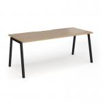 Connex Angled 1800 x 800 x 725mm Single Desk - Black Frame Kendal Oak Top ACO188-K-KO