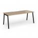 Connex Angled 1800 x 800 x 725mm Single Desk - Black Frame Kendal Oak Top ACO188-K-KO