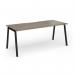 Connex Angled 1800 x 800 x 725mm Single Desk - Black Frame Nebraska Oak Top ACO188-K-NO