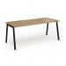 Connex Angled 1800 x 800 x 725mm Single Desk - Black Frame Oak Top ACO188-K-O