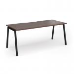 Connex Angled 1800 x 800 x 725mm Single Desk - Black Frame Walnut Top ACO188-K-W